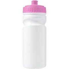 Biorazgradljiva športna steklenička za vodo EKO 500ml, roza-bela 7584-17