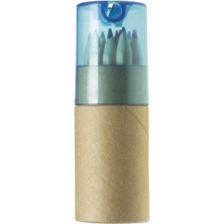 ABS and cardboard tube with pencils Terrence, light blue