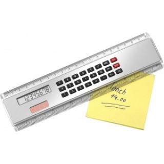 ABS ruler with calculator Heather, silver