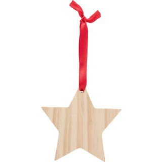 Wooden Christmas ornament Star Caspian, brown