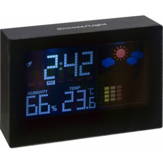 Plastic weather station Halima, black
