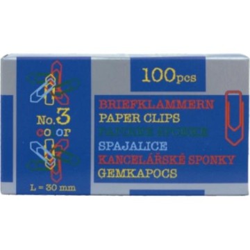 Barvne sponke za papir Niko, 30mm, 100/1 29511
