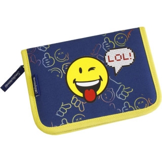 Smiley 1 pencil case, 2 flaps, filled