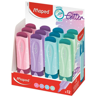 MARKER FLUO MAPED PASTEL GLITTER 12/1