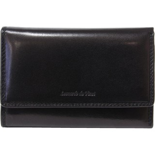 Leonardo women's black leather wallet