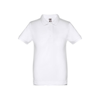 THC ADAM KIDS WH II. Kids short-sleeved 100% cotton piqué polo shirt unisex). White