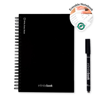 ZAČETNI KOMPLET INFINITEBOOK A5. Komplet vsebuje "Infinitebook" A5, komplet za čiščenje, marker in držalo za marker