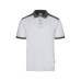 VL VELES. Two-tone stretch piqué polo shirt (200g/m²) with short sleeves, in polyester (96%) and elastane (4%)