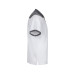 VL VELES. Two-tone stretch piqué polo shirt (200g/m²) with short sleeves, in polyester (96%) and elastane (4%)