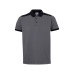 VL VELES. Two-tone stretch piqué polo shirt (200g/m²) with short sleeves, in polyester (96%) and elastane (4%)