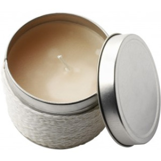 Tin with scented candle Zora, white
