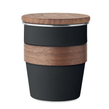 Kovinska skodelica z lesenim pokrovom 350ml WALNUT MO2322-03