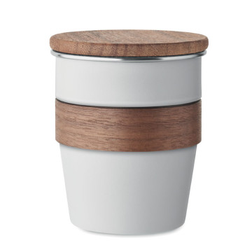 Kovinska skodelica z lesenim pokrovom 350ml WALNUT MO2322-06