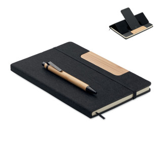 Darilni set beležka iz filca A5 in pisalo NOTEMIX MO2390-03