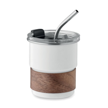 Kovinska skodelica s slamico 260ml MATE MO2423-06