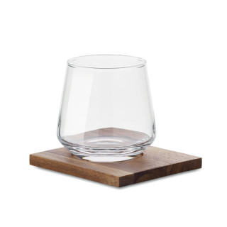 Kozarec za viski z lesenim podstavkom Whiskey DRINKS MO2661-22