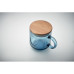 Rebrasta steklena skodelica z lesenim pokrovom 300ml VITRIO MUG MO2752-23
