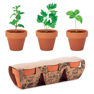 Set 3 zeliščnih lončkov Terracotta MO6145-40