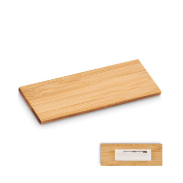 Name tag holder in bamboo
