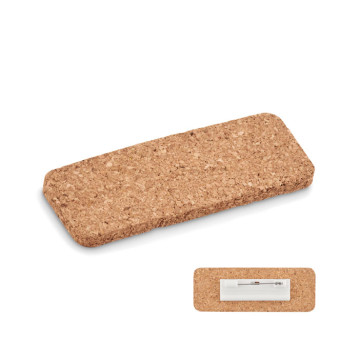 Name tag holder in cork