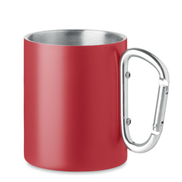 Kovinska skodelica s karabin ročajem in dvojno steno 300ml MO6873-05