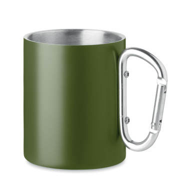 Kovinska skodelica s karabin ročajem in dvojno steno 300ml MO6873-60