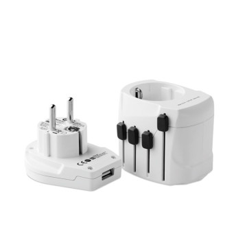 Potovalni adapter PRO World & USB. 3-polni MO9321-06