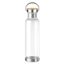 Tritan 800ml plastenka z lesenim pokrovom MO9850-22