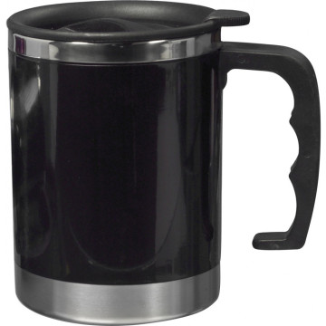 Kovinska termo skodelica za kavo z ročajem in pokrovom 400ml 4658-01