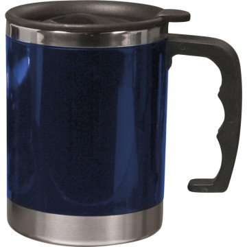 Kovinska termo skodelica za kavo z ročajem in pokrovom 400ml 4658-05