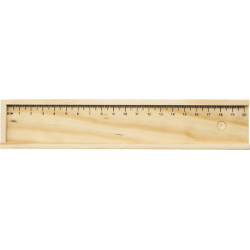 Šolski set barvic s šilčkom, ravnilom in radirko v leseni škatlici 2545-11