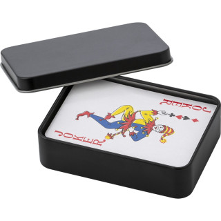 Metal tin with playing cards Nathan, black