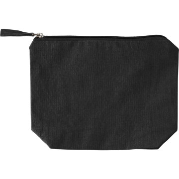 Recycled cotton cosmetic bag (180 gsm) Cressida, Black