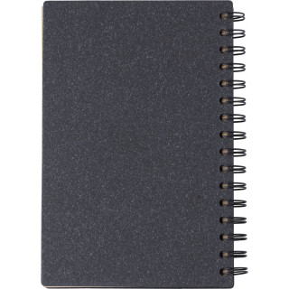 Recycled carton hardcover notebook Caleb, black