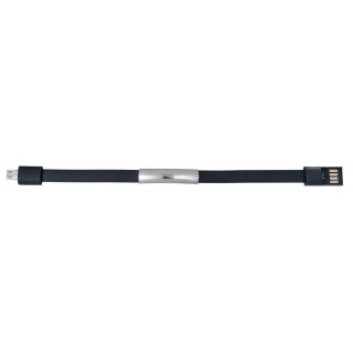 Silikonska zapestnica s kovinsko ploščico, ki je hkrati povezovalni USB micro kabel 7878-01