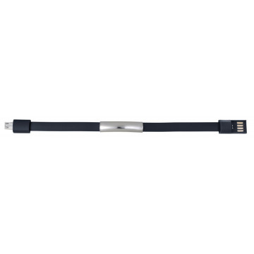 Silikonska zapestnica s kovinsko ploščico, ki je hkrati povezovalni USB micro kabel 7878-01