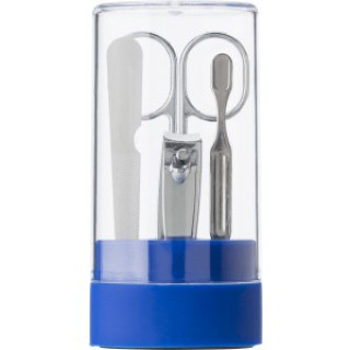 ABS container with manicure set, Cobalt blue