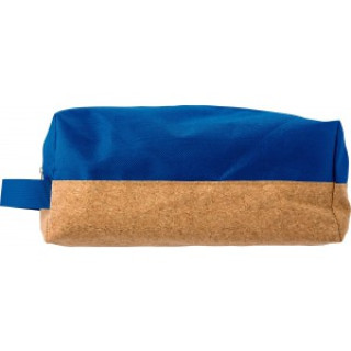 Polyester and cork toilet bag Lynn, blue