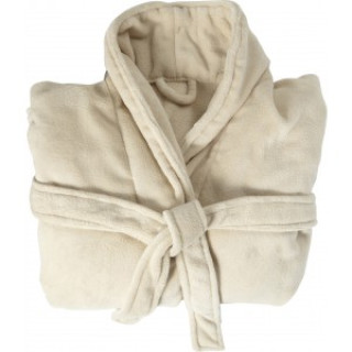 Fleece (210 gr/m2) bathrobe Derek, beige, L/XL
