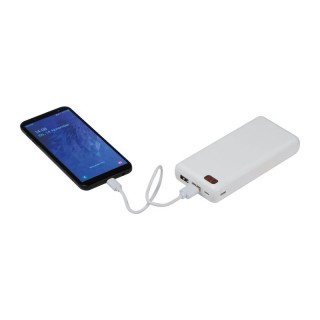 Power bank baterija 20.000mAh - dva izhoda in prikaz napolnjenosti Cracow, bela 149806