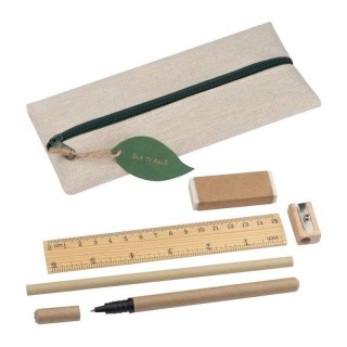 EKO peresnica s svinčnikom, rolerjem, radirko, šilčkom in ravnilom Eco, beige 155813