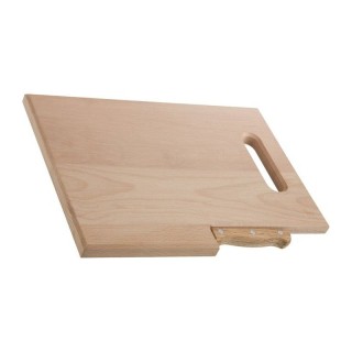 Lesena deska za rezanje z nožem z lesenim ročajem Lizzano, rjava 338801