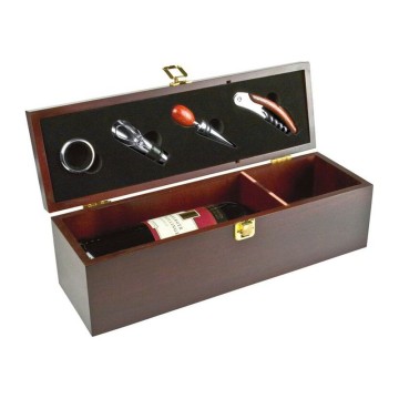 Elegantna lesena škatla za vino in buteljke 36cm Jesolo, rjava 400701