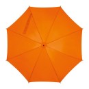 Reklamni dežnik z zavitim lesenim ročajem - avtomatsko odpiranje - 105cm Nancy, oranžna 513110