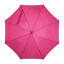 Reklamni dežnik z zavitim lesenim ročajem - avtomatsko odpiranje - 105cm Nancy, roza 513111