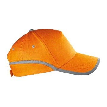5-delna baseball kapa z odsevnim robom in odsevnim trakom Dallas, oranžna 804410