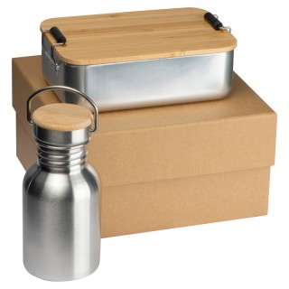 Gift set with drinking bottle and lunchbox Québec