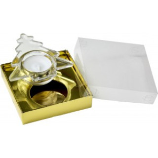 Glass tea light holder Casey, gold